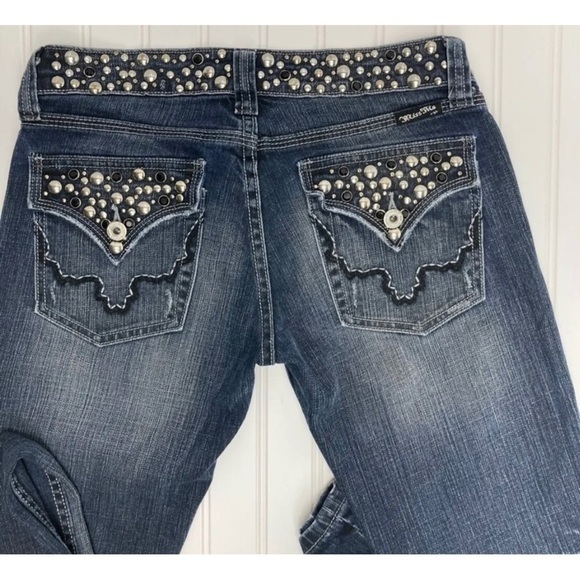 Miss Me Sz 28 Studded Boot Cut Denim Blue Jeans Womens RARE - Picture 5 of 15